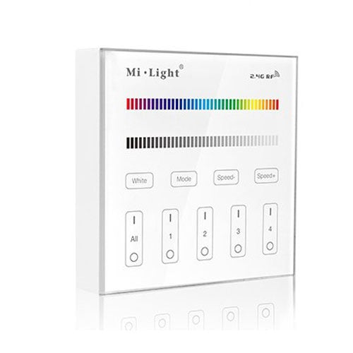 Wandbediening slimme verlichting - 4 groepen - RGB+ WIT Wandbediening slimme verlichting - 4 groepen - RGB+ WIT